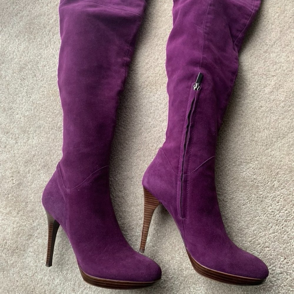 Purple Sam Edelman Over-the-Knee Suede Boots